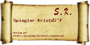 Spiegler Kristóf névjegykártya